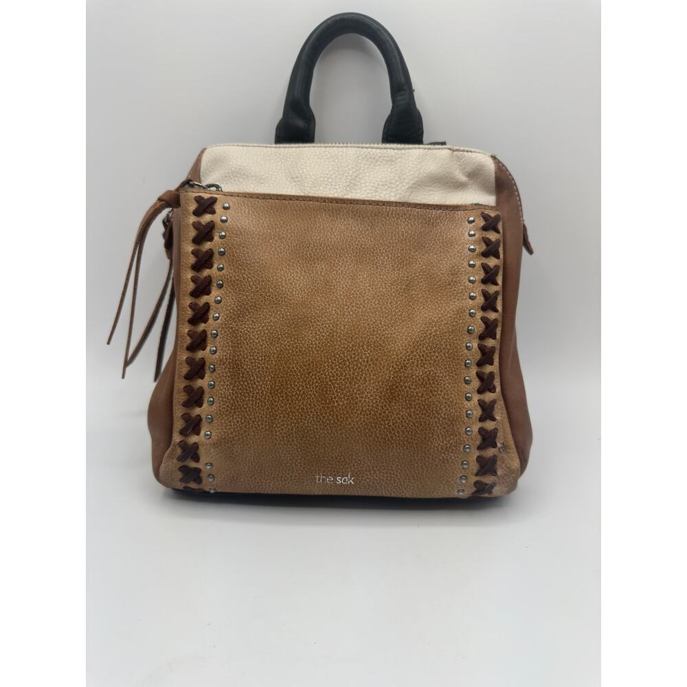 The Sak Two-Tone Tan and Cream Crossbody Tote